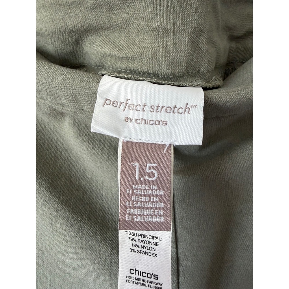 Chicos Perfect Stretch Olive Green Pull On Shorts Size 1.5 Medium - Picture 6 of 7